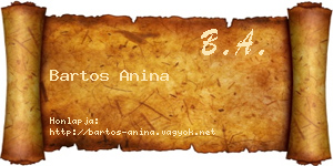 Bartos Anina névjegykártya